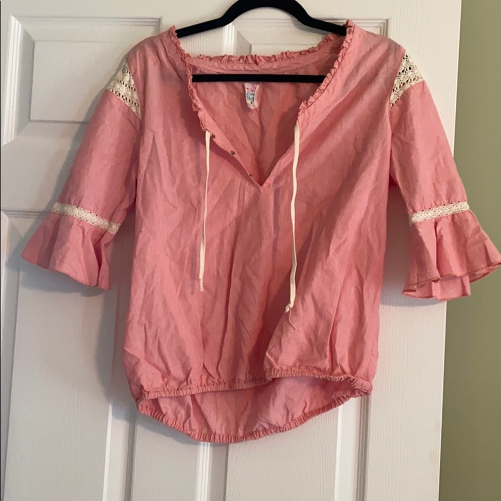 Free people lace detail blouse